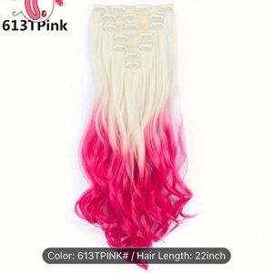 22 inch pink to platinum blonde ombré hair extensions